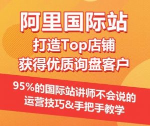 【阿里国际站】打造Top店铺&获得优质询盘客户，​95%的国际站讲师不会说的运营技巧-网创学习资源