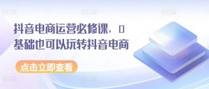 抖音电商运营必修课，0基础也可以玩转抖音电商-网创学习资源