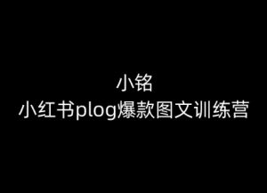 小铭-小红书plog爆款图文训练营，教你从0-1做小红书-网创学习资源