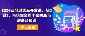 2024亚马逊选品开发课，从0到1，带给你全面丰富的亚马逊选品知识-网创学习资源