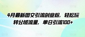4月最新图文引流创业粉，轻松玩转公域流量，单日引流100+【揭秘】-网创学习资源