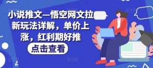 小说推文—悟空网文拉新玩法详解，单价上涨，红利期好推-网创学习资源
