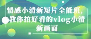情感小清新短片全能班，教你拍好看的vlog小清新画面-网创学习资源