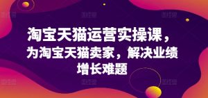 淘宝天猫运营实操课，为淘宝天猫卖家，解决业绩增长难题-网创学习资源