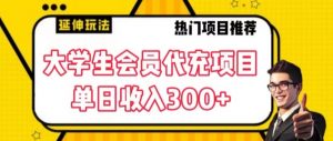 大学生代充会员项目，当日变现300+【揭秘】-网创学习资源