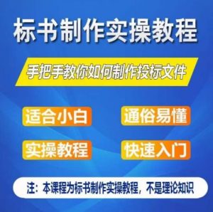 标书制作实操教程，手把手教你如何制作授标文件，零基础一周学会制作标书-网创学习资源