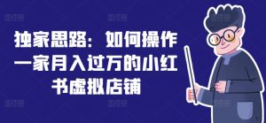 独家思路：如何操作一家月入过万的小红书虚拟店铺-网创学习资源