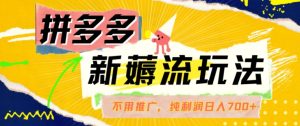 拼多多最新薅流玩法，无需开车推广，纯靠自然流吃饭-单纯赚50+利润，日入700+【揭秘】-网创学习资源