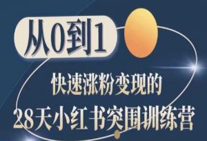 28天小红书突围训练营，从0到1快速涨粉变现-网创学习资源