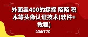 外面卖400的探探 陌陌 积木等头像认证技术(软件+教程)-网创学习资源