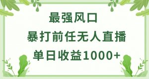 暴打前任小游戏无人直播单日收益1000+，收益稳定，爆裂变现，小白可直接上手【揭秘】-网创学习资源