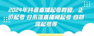 2024年抖音直播起号教程，正价起号 日不落直播间起号 自然流起号等-网创学习资源