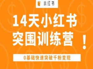 14天小红书突围训练营 ，0基础快速突破千粉变现-网创学习资源
