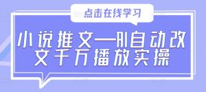 小说推文—AI自动改文千万播放实操-网创学习资源