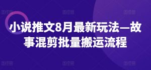 小说推文8月最新玩法—故事混剪批量搬运流程-网创学习资源