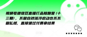 视频号微信豆直播打品陪跑营(十三期)，‮做不‬自‮流然‬冷‮动启‬也不不做私域，‮接直‬通‮付过‬费拿结果-网创学习资源