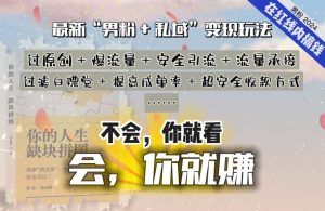 2024，“男粉+私域”还是最耐造、最赚、最轻松、最愉快的变现方式【揭秘】-网创学习资源