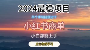 2024最稳蓝海项目，小红书商单项目，没有之一【揭秘】-网创学习资源