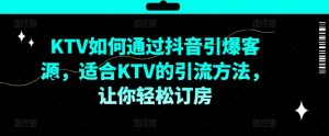 KTV抖音短视频营销，KTV如何通过抖音引爆客源，适合KTV的引流方法，让你轻松订房-网创学习资源