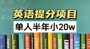 英语提分项目，100%正规项目，单人半年小 20w-网创学习资源