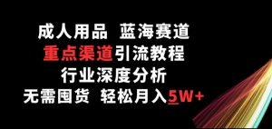 成人用品，蓝海赛道，重点渠道引流教程，行业深度分析，无需囤货，轻松月入5W+【揭秘】-网创学习资源
