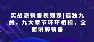 实战派销售视频课|孤独九剑，九大章节环环相扣，全面讲解销售-网创学习资源