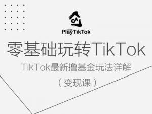 零基础玩转TiKToK变现课，TikTok最新撸基金玩法详解-网创学习资源