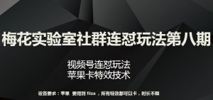 梅花实验室社群连怼玩法第八期，视频号连怼玩法 苹果卡特效技术【揭秘】-网创学习资源