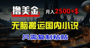 最新撸美金项目，搬运国内小说爽文，只需复制粘贴，稿费月入2500+美金，新手也能快速上手【揭秘】-网创学习资源