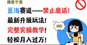 超级干货，蓝海赛道-禁止废话，最新升级玩法，完整实操教学，轻松月入过万【揭秘】-网创学习资源