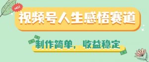 视频号人生感悟赛道，制作简单，收益稳定【揭秘】-网创学习资源