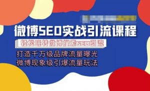 微博引流培训课程「打造千万级流量曝光 现象级引爆流量玩法」全方位带你玩转微博营销-网创学习资源
