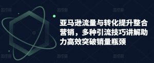 亚马逊流量与转化提升整合营销，多种引流技巧讲解助力高效突破销量瓶颈-网创学习资源