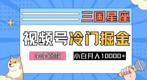 2024视频号三国冷门赛道掘金，条条视频爆款，操作简单轻松上手，新手小白也能月入1w-网创学习资源