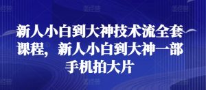 新人小白到大神技术流全套课程，新人小白到大神一部手机拍大片-网创学习资源