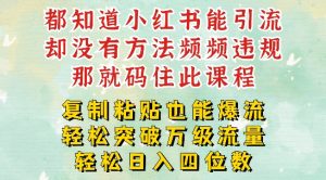 小红书靠复制粘贴一周突破万级流量池干货，以减肥为例，每天稳定引流变现四位数【揭秘】-网创学习资源