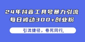 24年抖音工具号暴力引流，每日被动300+创业粉，创业粉捷径，卷死同行【揭秘】-网创学习资源