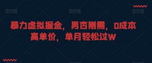 暴力虚拟掘金，男杏刚需，0成本高单价，单月轻松过W【揭秘】-网创学习资源
