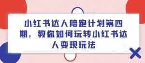 小红书达人陪跑计划第四期，教你如何玩转小红书达人变现玩法-网创学习资源