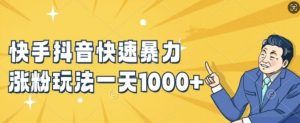 快手抖音快速暴力涨粉玩法，新手小白也能学会，一天1k+【揭秘】-网创学习资源