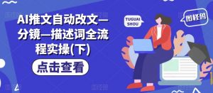 AI推文自动改文—分镜—描述词全流程实操(下)-网创学习资源