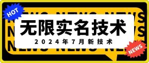 无限实名技术(2024年7月新技术)，最新技术最新口子，外面收费888-3688的技术-网创学习资源
