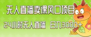 2024最新玩法无人直播卖课风口项目，全天无人直播，小白轻松上手【揭秘】-网创学习资源
