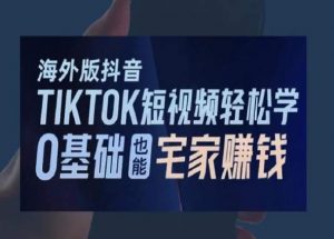 海外版抖音TikTok短视频轻松学，0基础宅家也能赚钱-网创学习资源