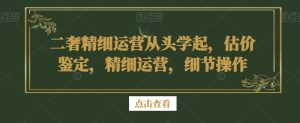 二奢精细运营从头学起，估价鉴定，精细运营，细节操作-网创学习资源