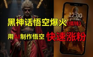黑神话悟空爆火，已有人利用这波热点变现几十万，普通人也可用AI蹭上这波热度搞钱，有多重变现方法-网创学习资源