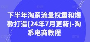 下半年淘系流量权重和爆款打造(24年7月更新)-淘系电商教程-网创学习资源