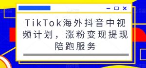 TikTok海外抖音中视频计划，涨粉变现提现陪跑服务-网创学习资源