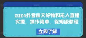 2024抖音图文好物和无人直播实操，操作简单，保姆级教程-网创学习资源