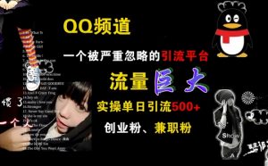 QQ频道，一个被严重忽略的引流平台，流量巨大 实操单日引流500+创业粉兼职粉【揭秘】-网创学习资源